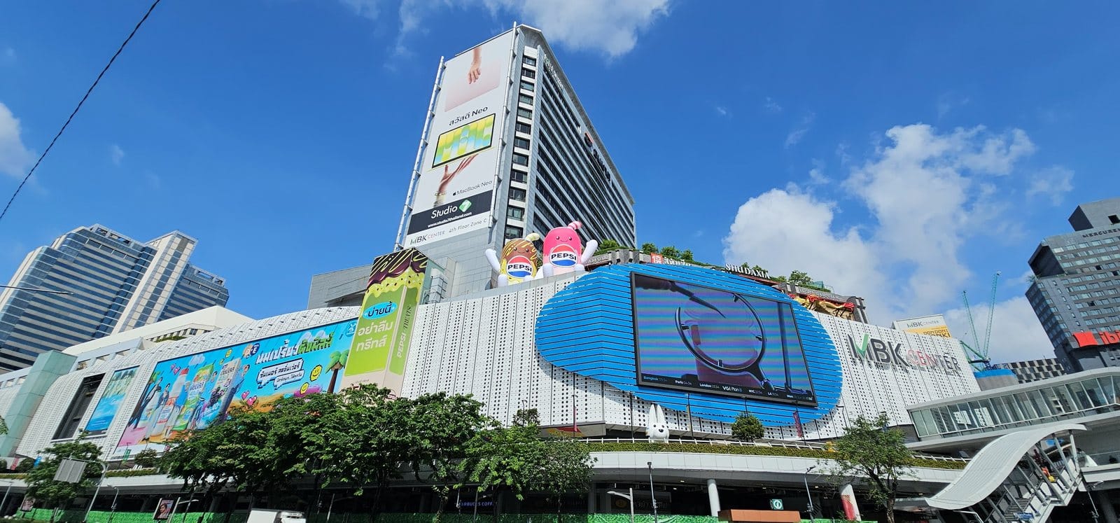 Giant Pepsi inflatable OOH installation in Pathumwan Bangkok